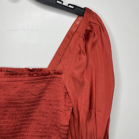 J. Crew Silk Square Neck Smocked Top Size Small - Picture 4 of 7